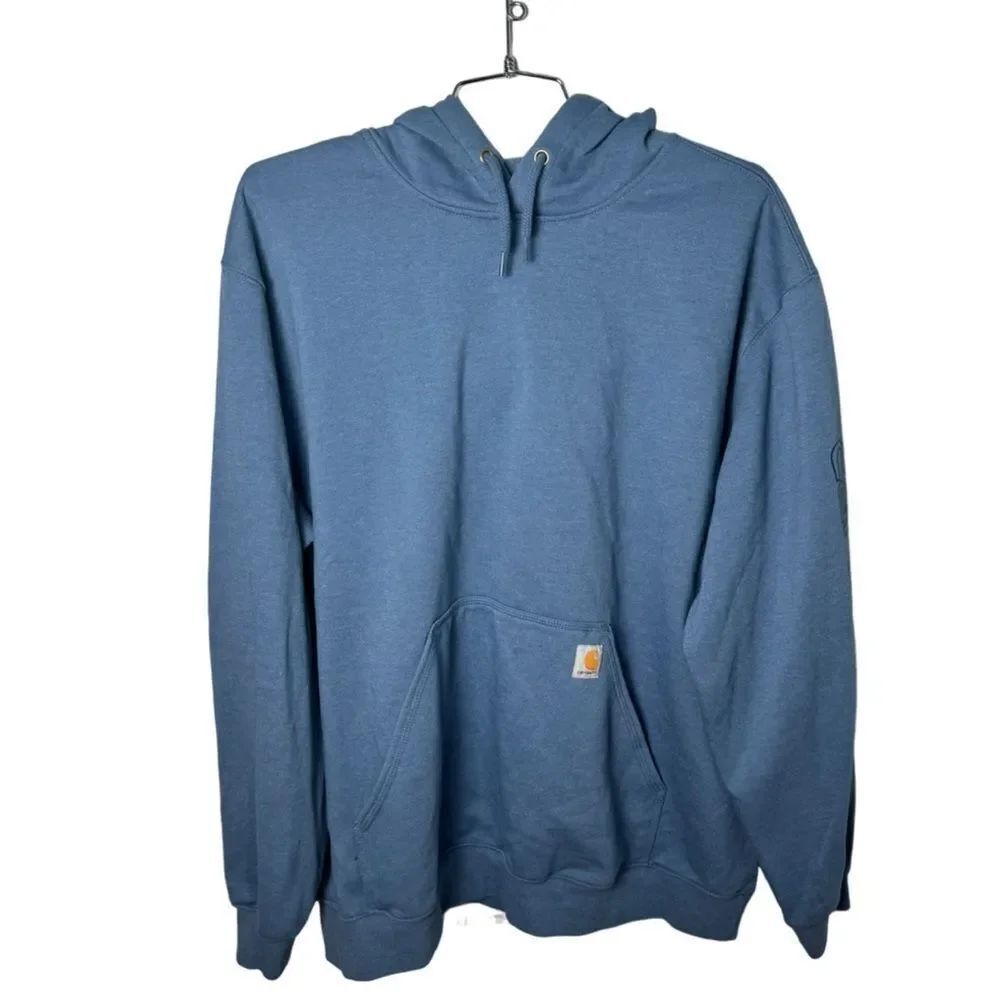 Carhartt LOOSE FIT MIDWEIGHT LOGO SLEEVE GRAPHIC HOODIE Blue 2XL NWOT